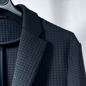 Armani Exchange Black Technical Waffle-Knit Jacket Textured Sport blazer Men L